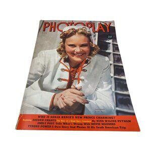 Photoplay Magazine April 1941 Sonja Henie Second Chance Emily Post Tyrone Power